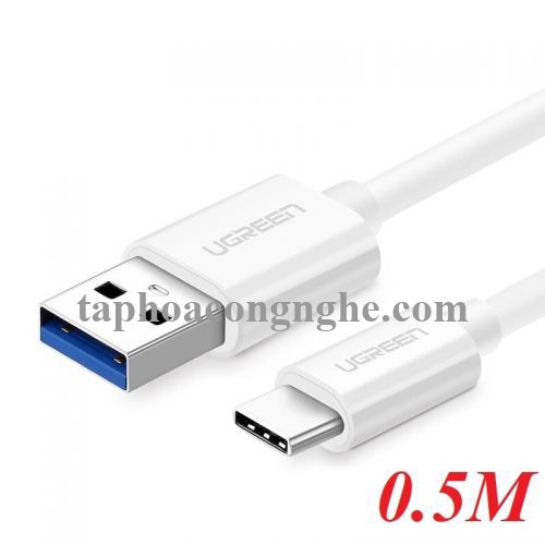 Ugreen 30622 0.5M màu Trắng Cáp USB TypeC sang USB 3.0 cáp tròn US172 30030622